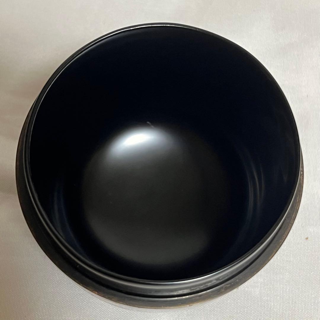 岡本陽斎 千羽鶴蒔絵 溜中棗 共箱有 輪島塗