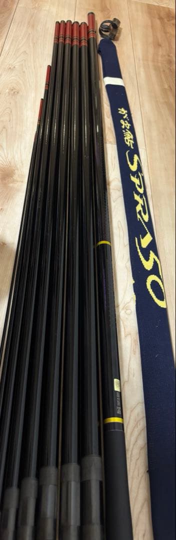 がまかつ、がま鮎パワーソニック鮎竿 100 黒/赤