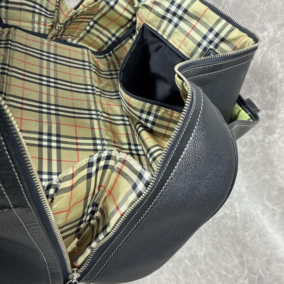 Burberry golf バーバリー ボストンバッグ ノバチェック 黒ブラック