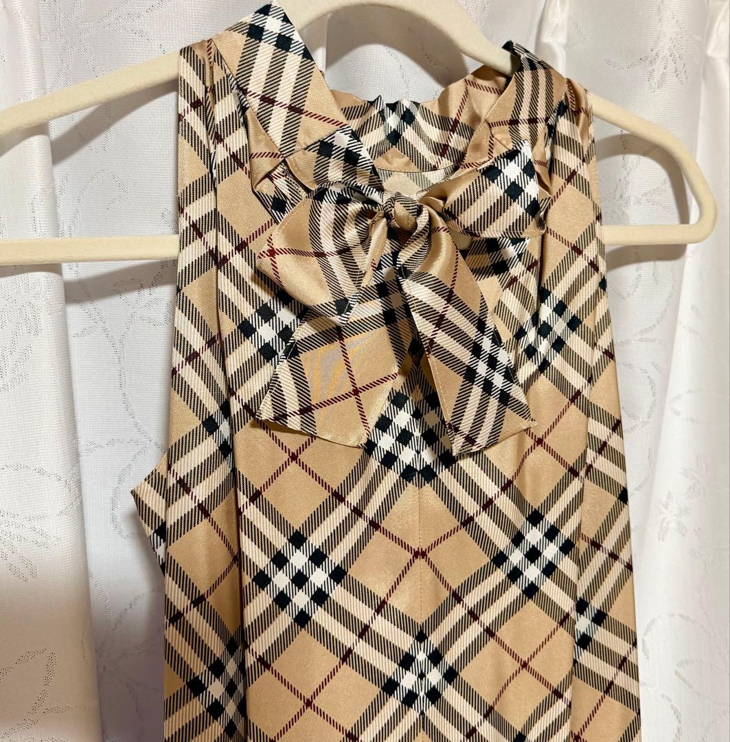 Burberry バーバリー　ブルーレーベル　チェック　ワンピース　ウール 38
