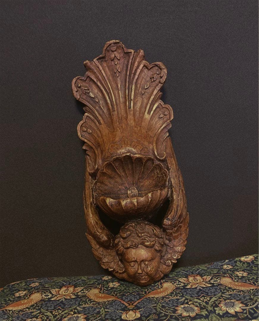 アンティーク　フランス　19世紀初期　ケルビム　ベニティエ　教会装飾