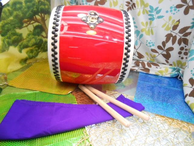 R(送料無料)39.980円　エイサー大太鼓36cm*40cm 撥二本移動袋付き