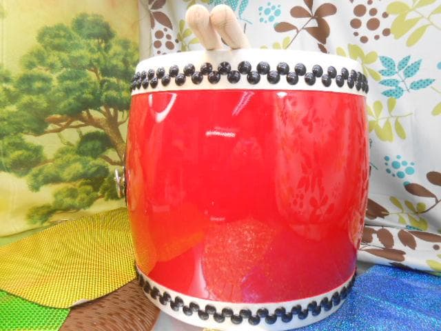 R(送料無料)39.980円　エイサー大太鼓36cm*40cm 撥二本移動袋付き