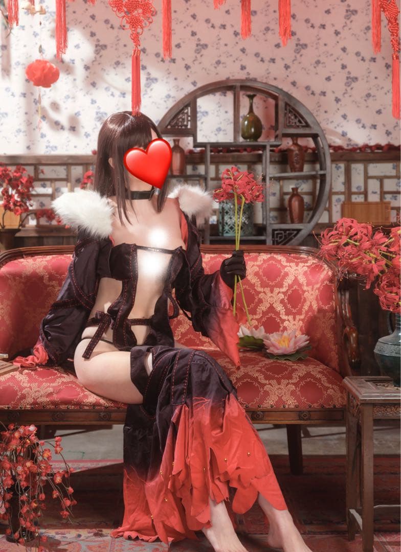 【フルセット】虞美人 FGO コスプレ 衣装一式+ウィッグ2種+武器つき