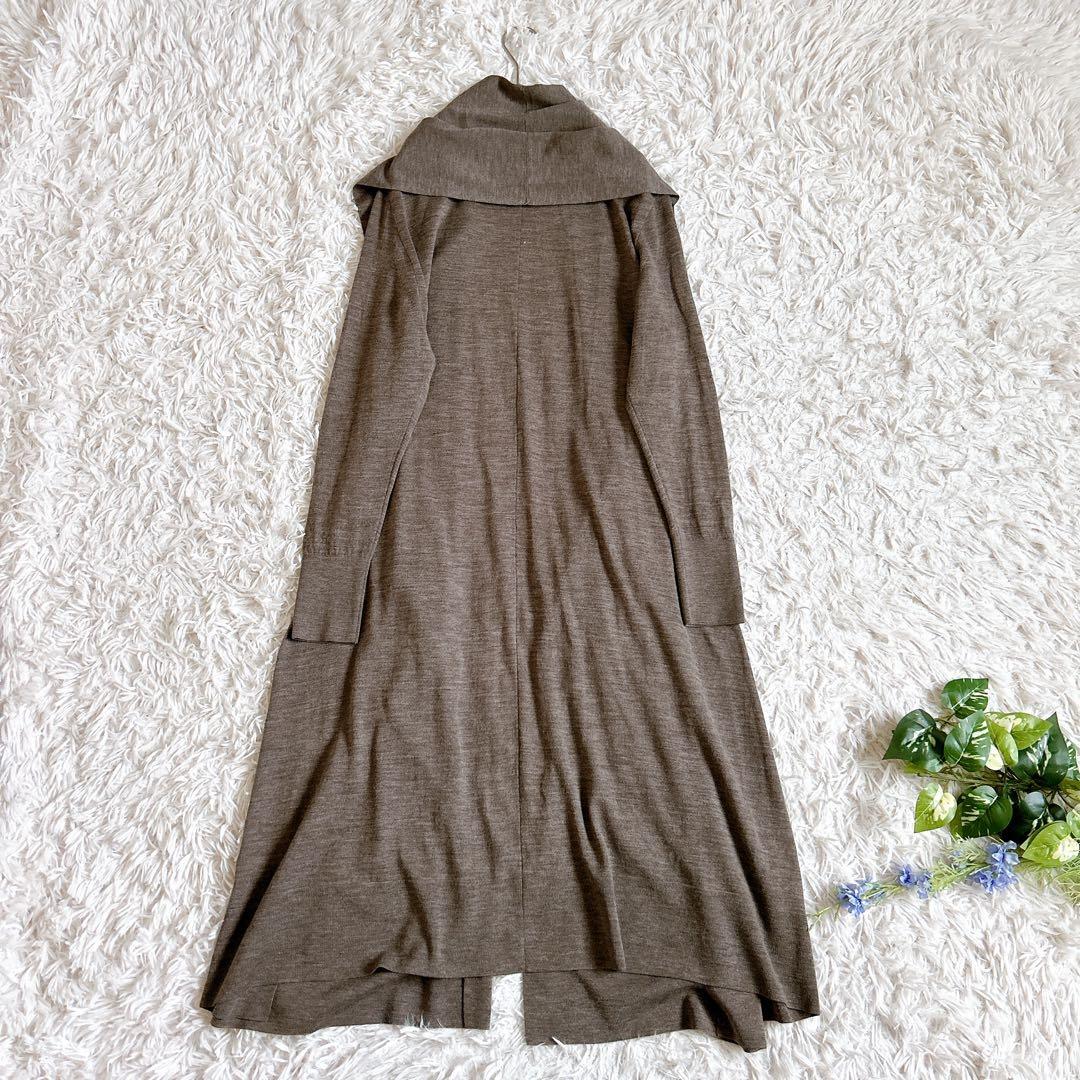 美品⁂ドゥーズィエムクラス⁂ロングカーディガン　羽織り　ショールカラー　茶系