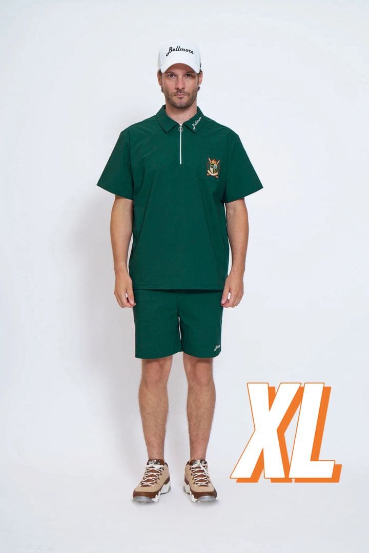 Bellmoreゴルフ　ドライストレッチSS ジップポロシャツ　XLサイズ