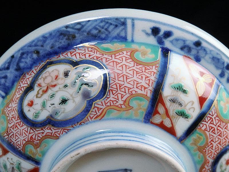 大聖寺伊万里　牡丹に毘沙門亀甲の図　大振蓋茶碗　大振蓋向付 C679AS-CBt