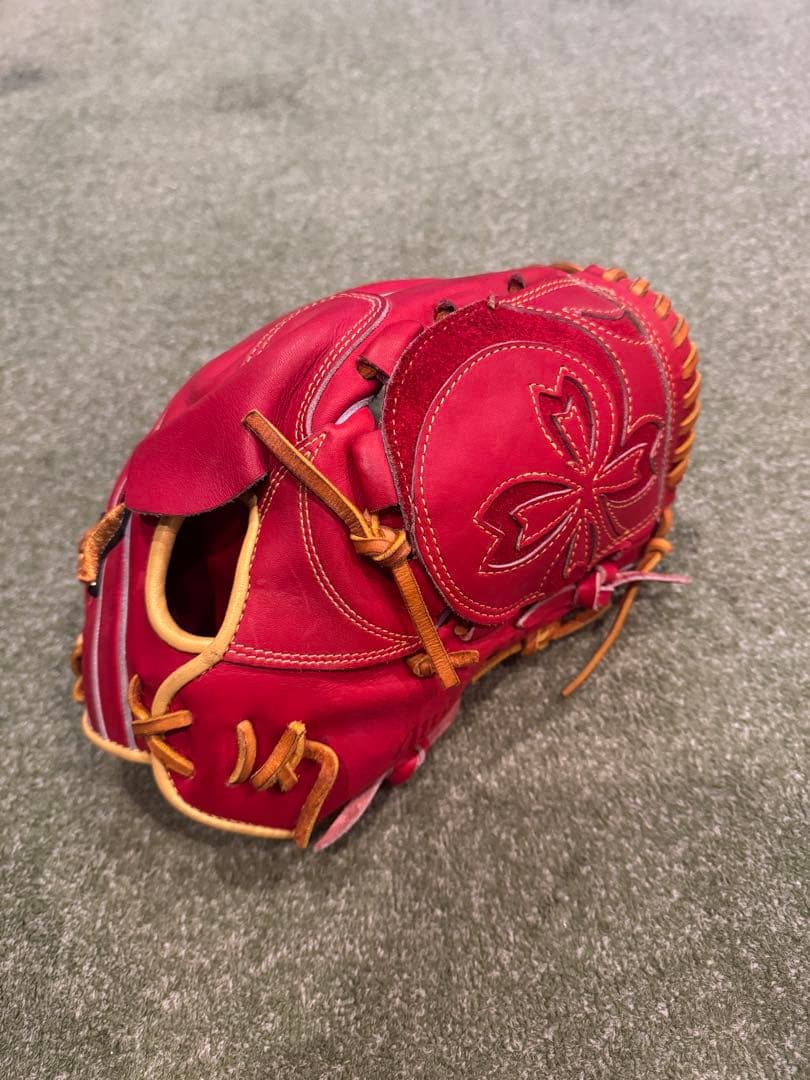 ミズノプロ　軟式野球グローブ 赤