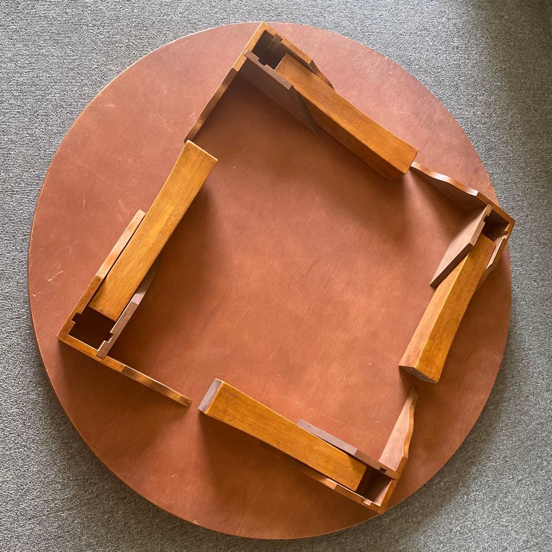 天然木　円形テーブル 約90cm ブラウン