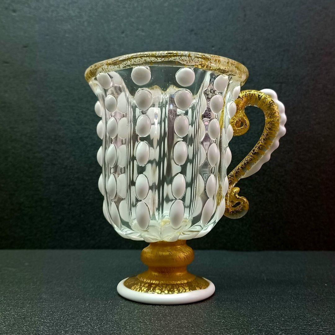 【工芸】★ 岩田久利 作 金彩 白玉 飾壺 ジョッキ グラス ★ マグカップ