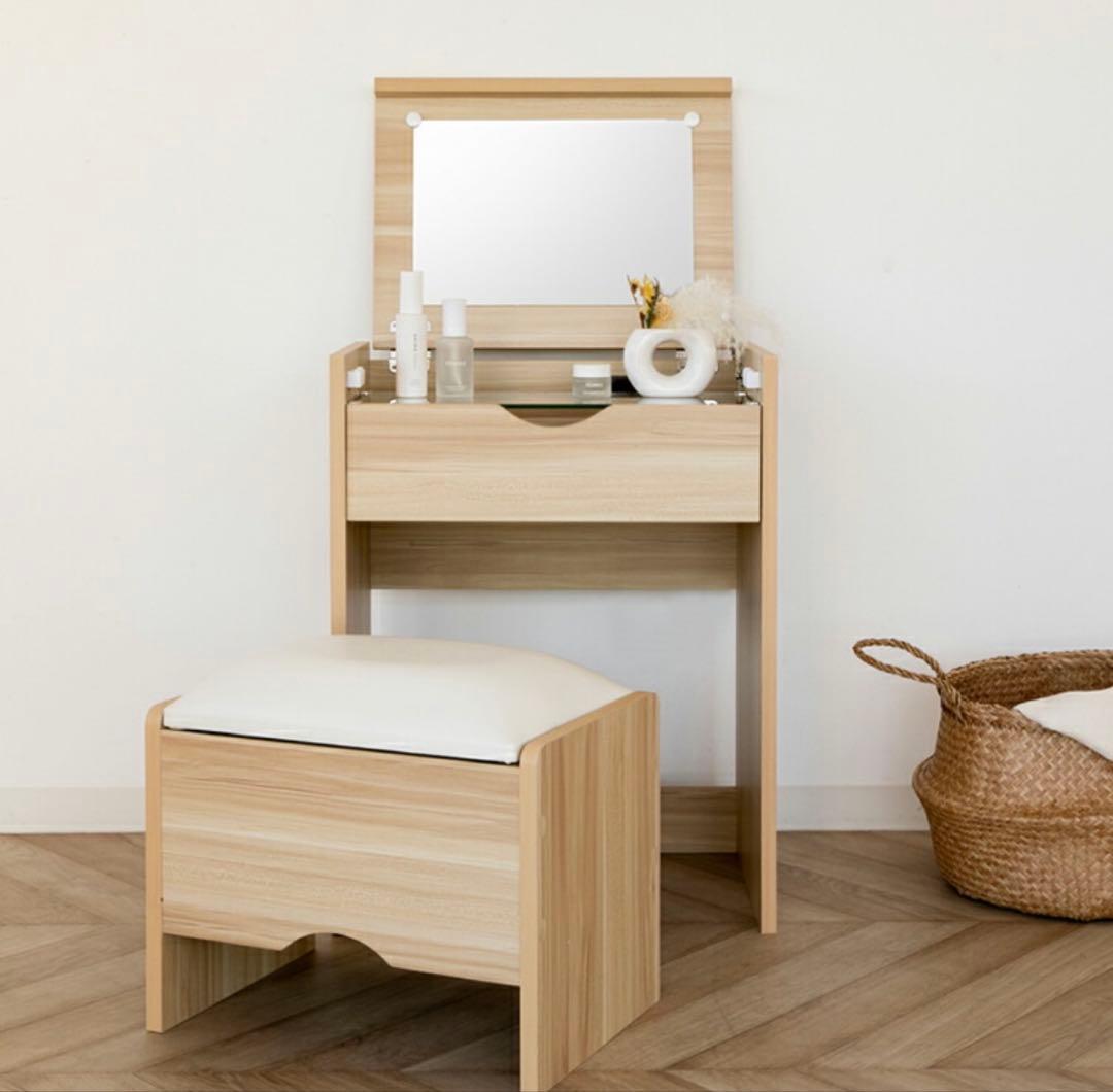 値下げ中【中古】ドレッサー スツール付き コンパクト 幅50cm