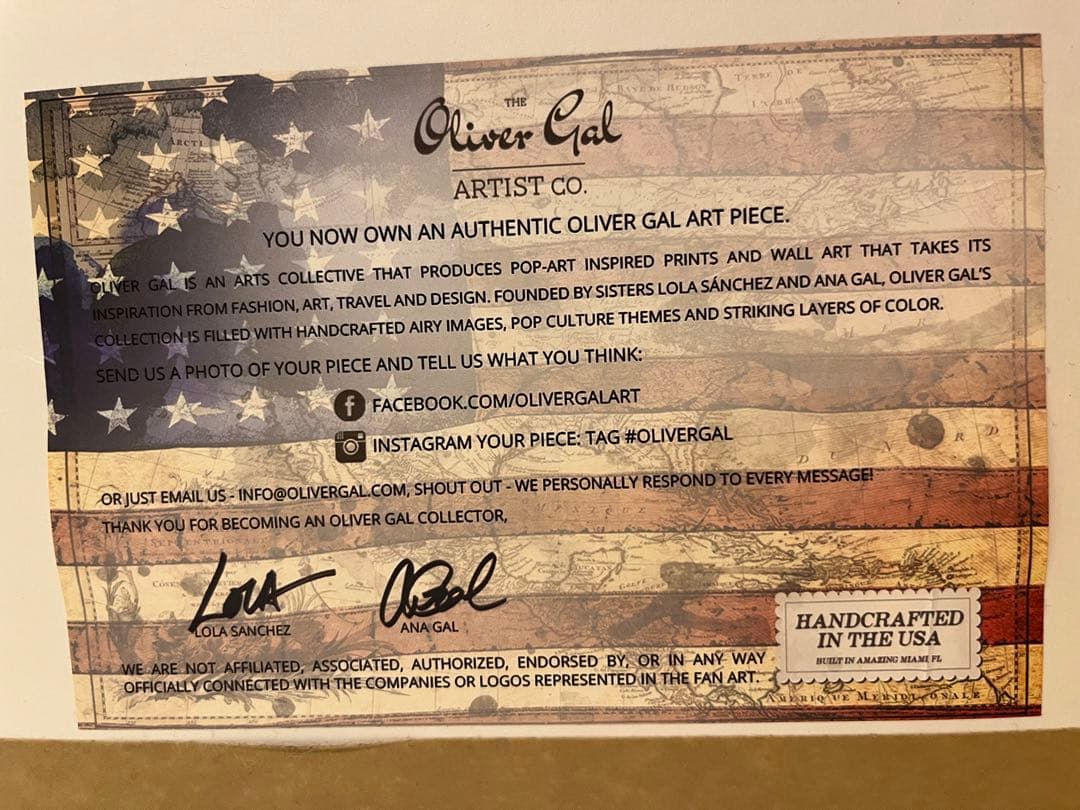 オリバーガル　Oliver gal 絵画　サンローラン　YSL リップ　額付き