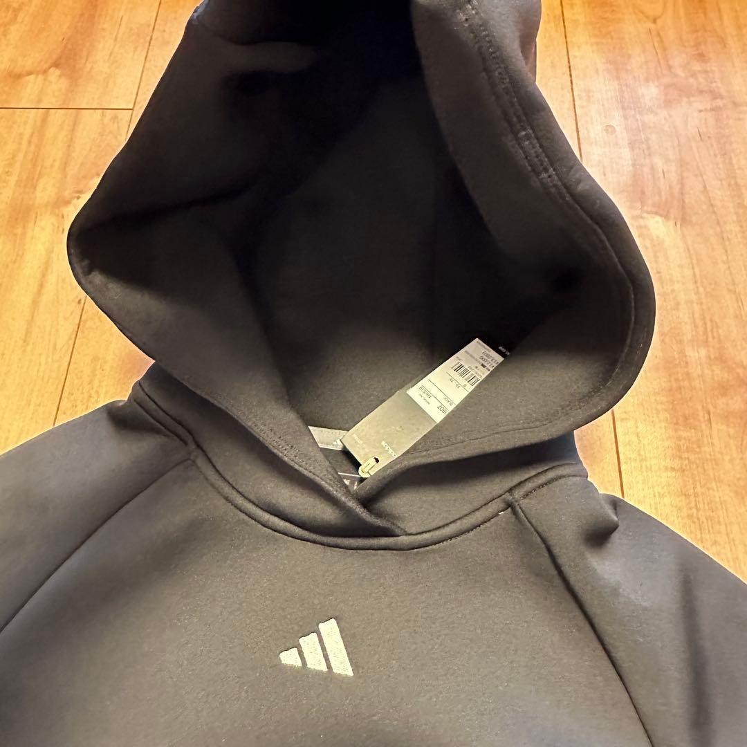 ダンボールニット セットアップ　長袖　フード　スカート　春秋　パーカー　ブラック