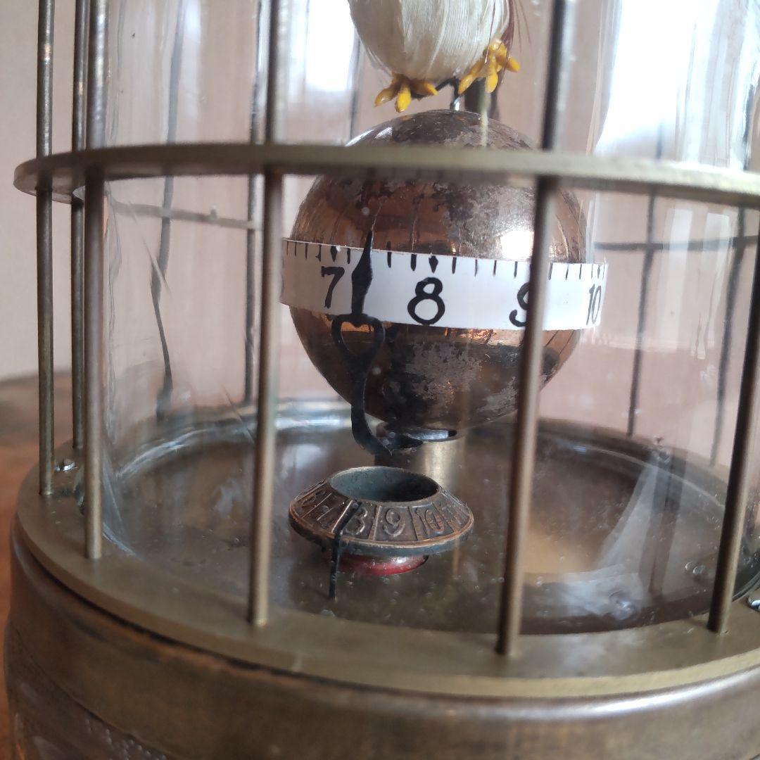 【稼動品】鳥かご時計 鳥籠時計 置時計 ゼンマイ式 アンティーク 美品