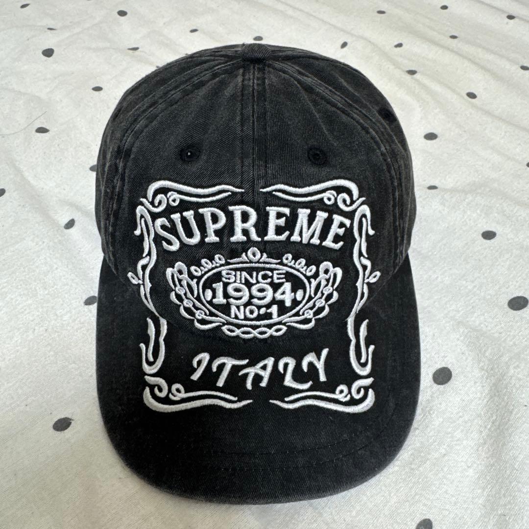 supreme Italy 6-Panel CAP 帽子 Black