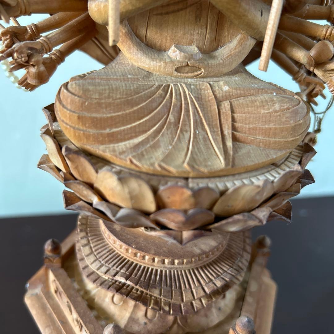 千手観音像　木彫り　仏像　骨董品