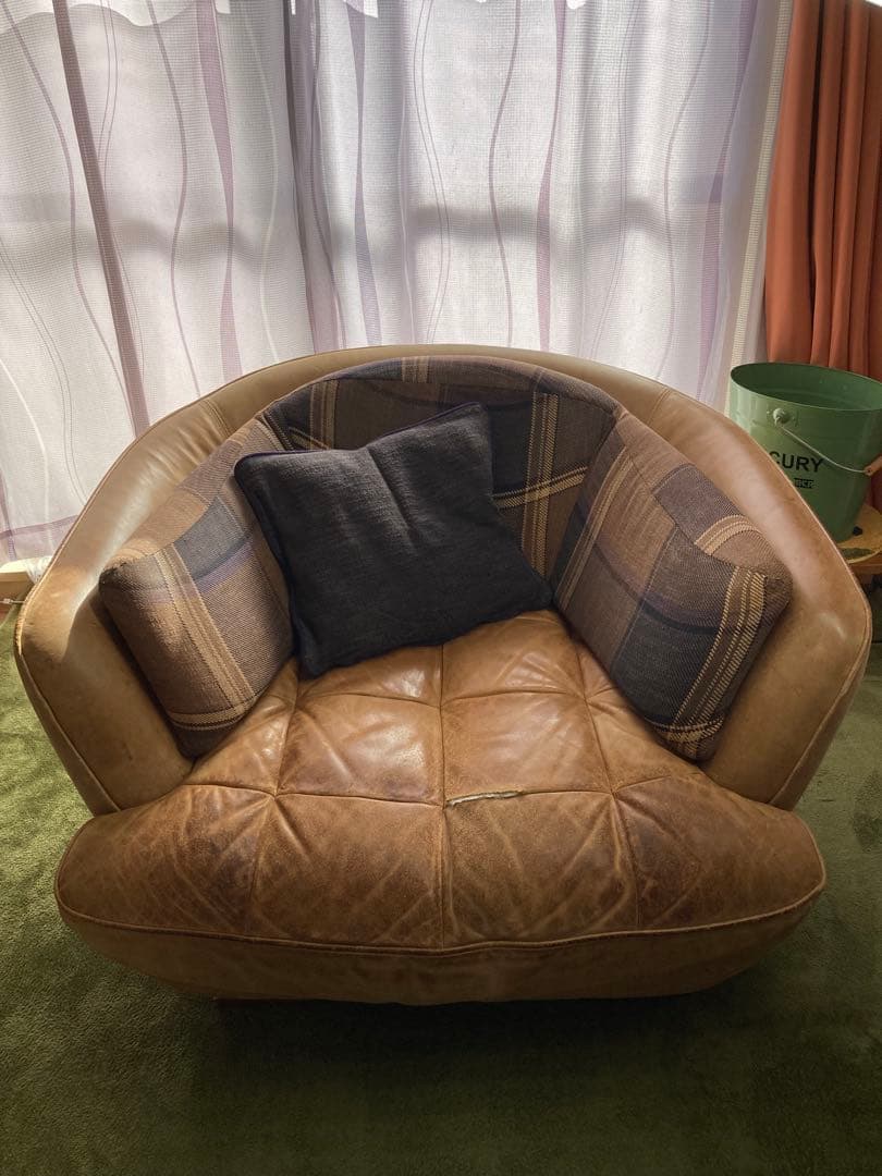 クラッシュゲート★ヴィンテージ風1人掛けソファ★破れアリ