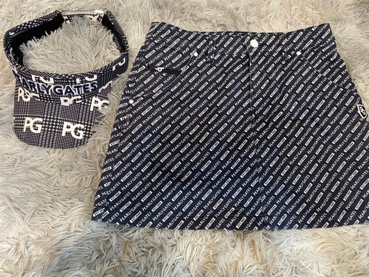 美品　PEARLY GATES 総柄 スカート ロゴ