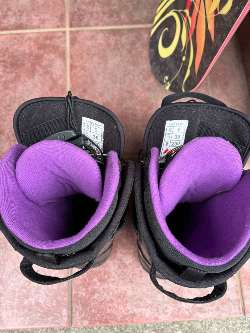 ボード・ビンディング・ブーツ・カバー4点セット　ピンク紫黒