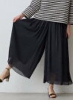 新品未使用タグ付きBEARDSLEY NEWシワシフォンギャザーパンツ黒サイズ1