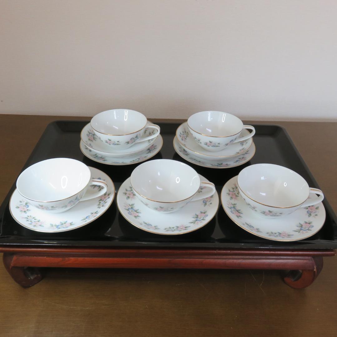 日本陶器会社 ティーカップセット 2脚 3脚 花柄 デザート皿 金彩 バラ売り可