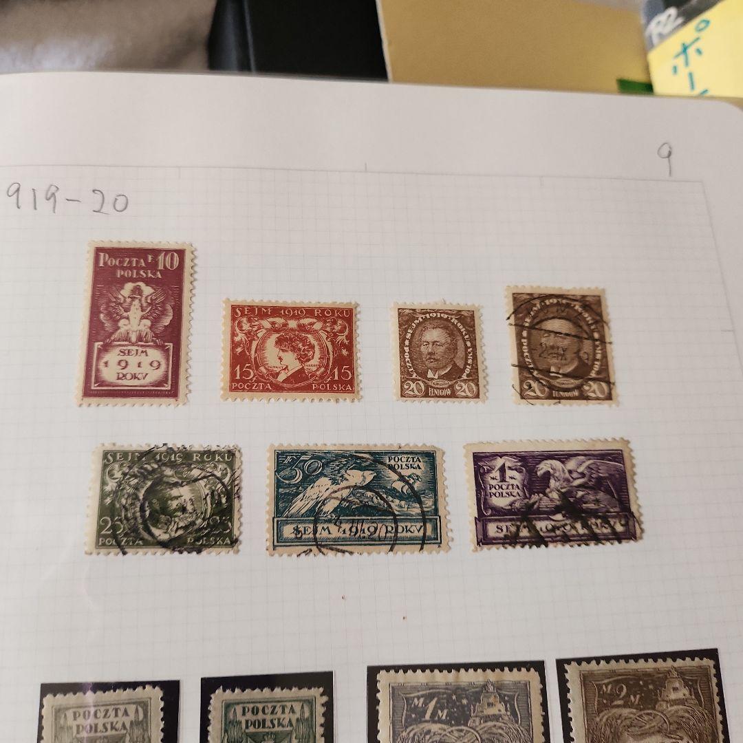 ポーランド　使用済み切手5冊
