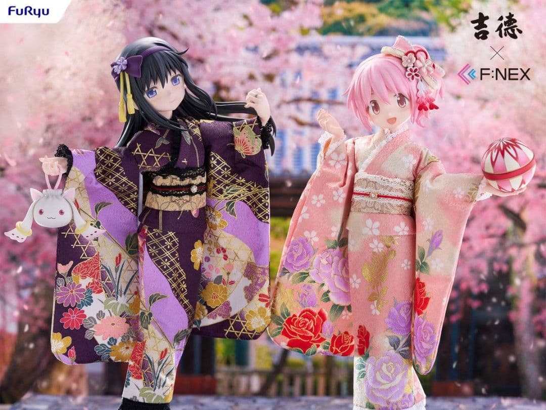 吉徳×F:NEX 鹿目まどか・暁美ほむらセット -日本人形- 1/4フィギュア