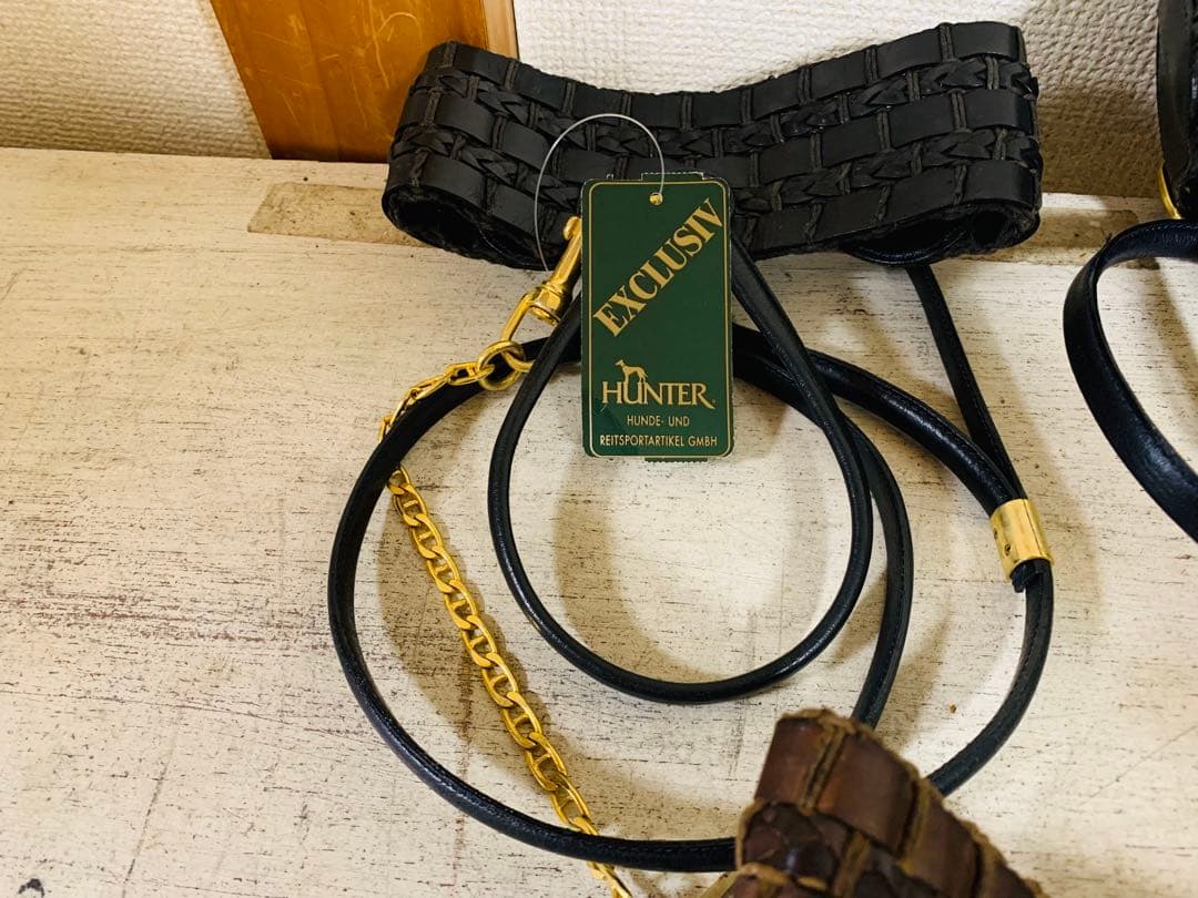 k0801-09★未使用 HUNTER EXCLUSIVE リード 首輪 5点