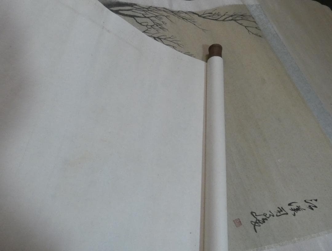 美品 日本書画 【司馬江漢 】 掛け軸 風景人物 紙本　箱無し