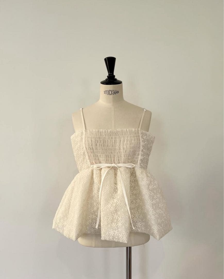 一度着用【rosymonster】 flora veil camisole 白