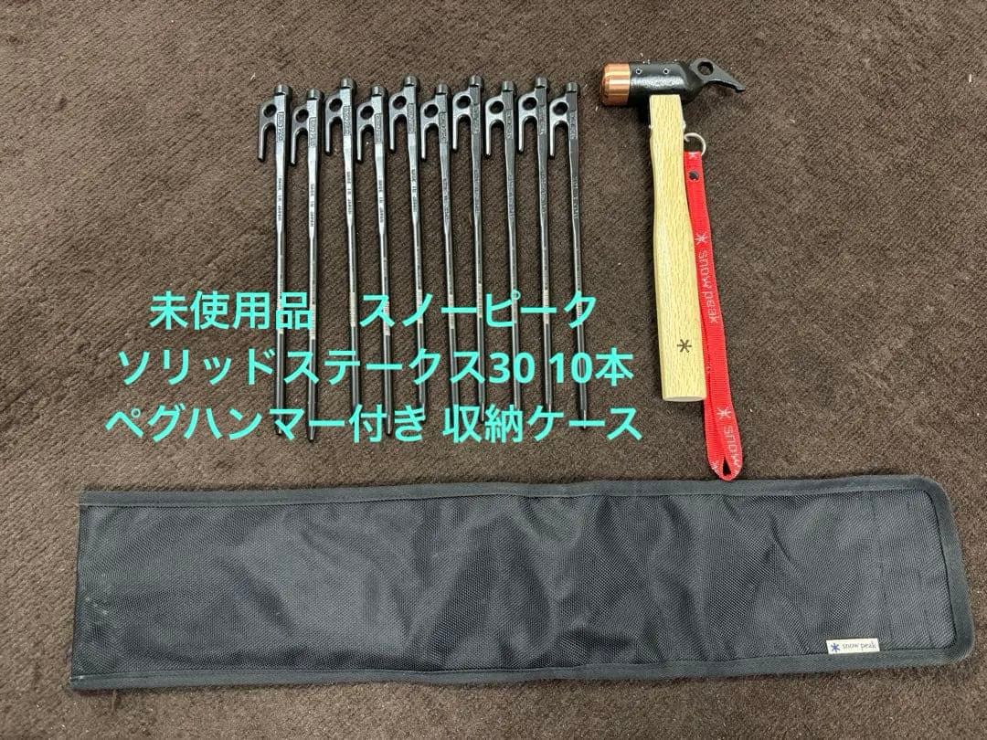 未使用品　スノーピーク　ソリッドステークス30 10本 ペグハンマー 収納ケース