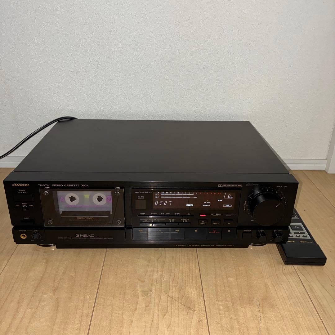 ビクター　ステレオカセットデッキ　TD-V711 3ヘッド　リモコン付属は貴重