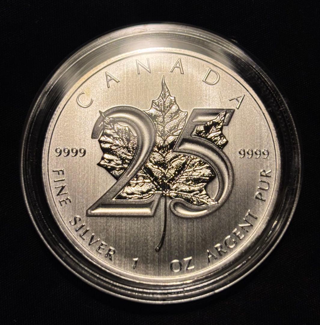 2013年 カナダ メイプルリーフ銀貨 25周年記念 1オンス 純銀 .9999