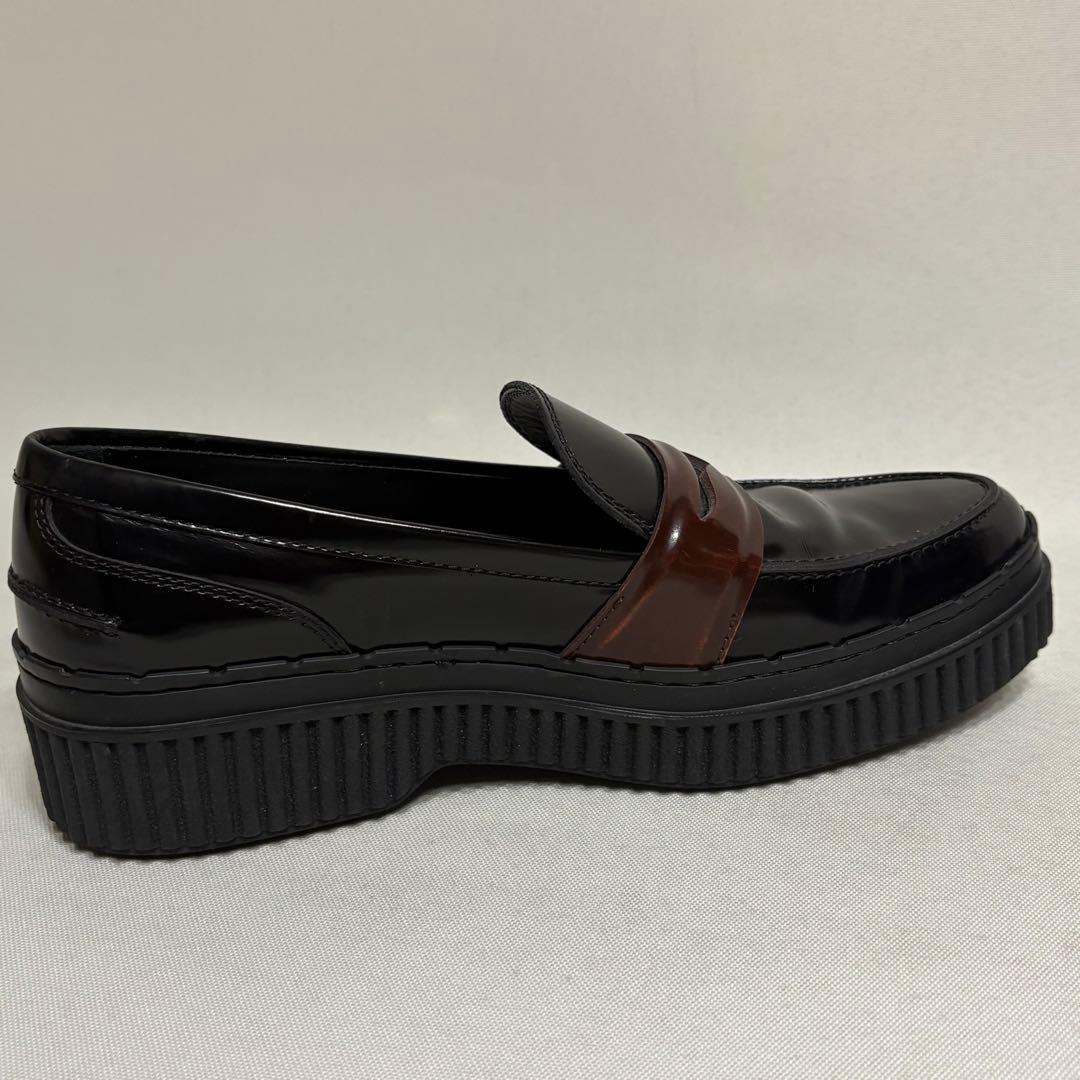 TOD'S トッズ レザー 革靴 厚底ローファー ブラック 36 1/2