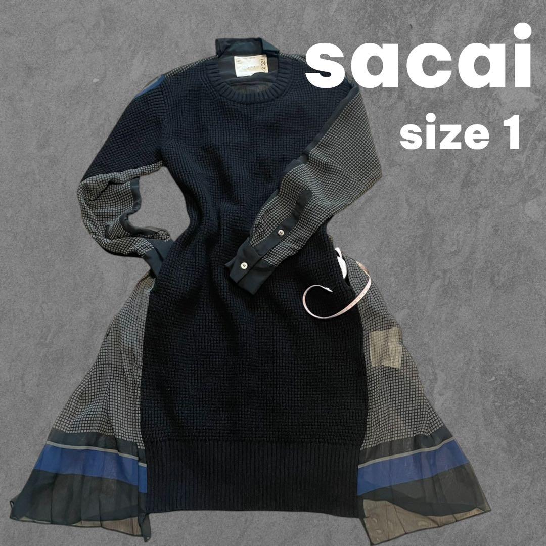 sacai ドッキングウールニットワンピース2321 size 1