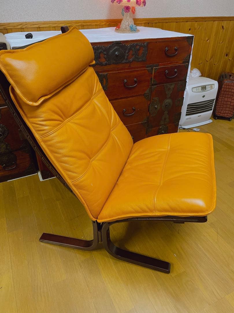 IDC 大塚家具 本革 ハイバックチェア レザー 曲木 イージーチェア 北欧