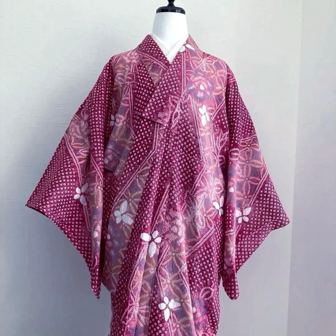 *nuko* 有松絞り浴衣・有松鳴海絞り浴衣　手縫い　蝶々　No.8-80