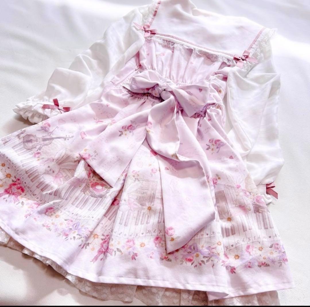 LIZLISA Melody Bunny柄ワンピース リズリサ ピンク