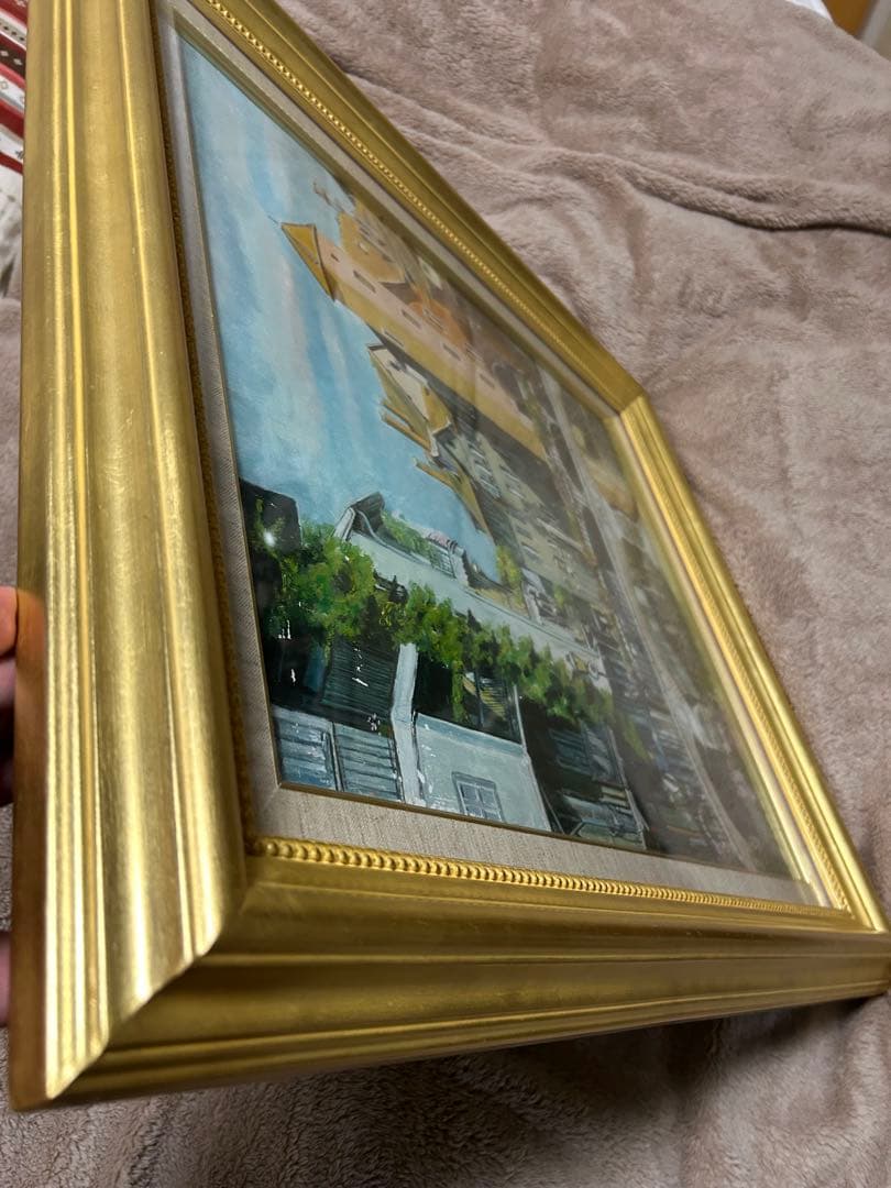 原良次の油彩画、[花のある町・フランス] サイズ　F10