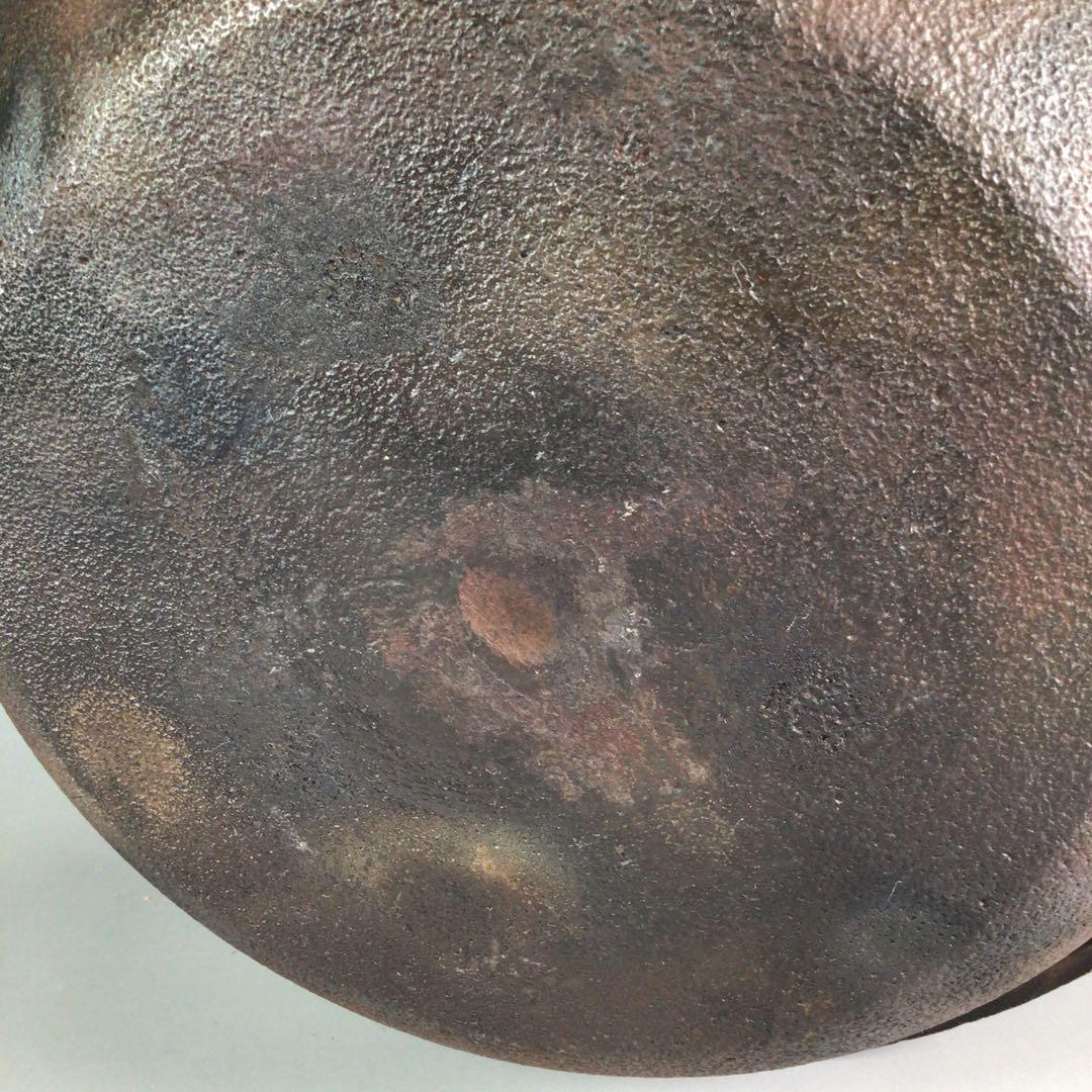 Ｒ３２１　茶釜　『釜師　佐藤浄清造』『真形羽釜』　共箱　茶道具