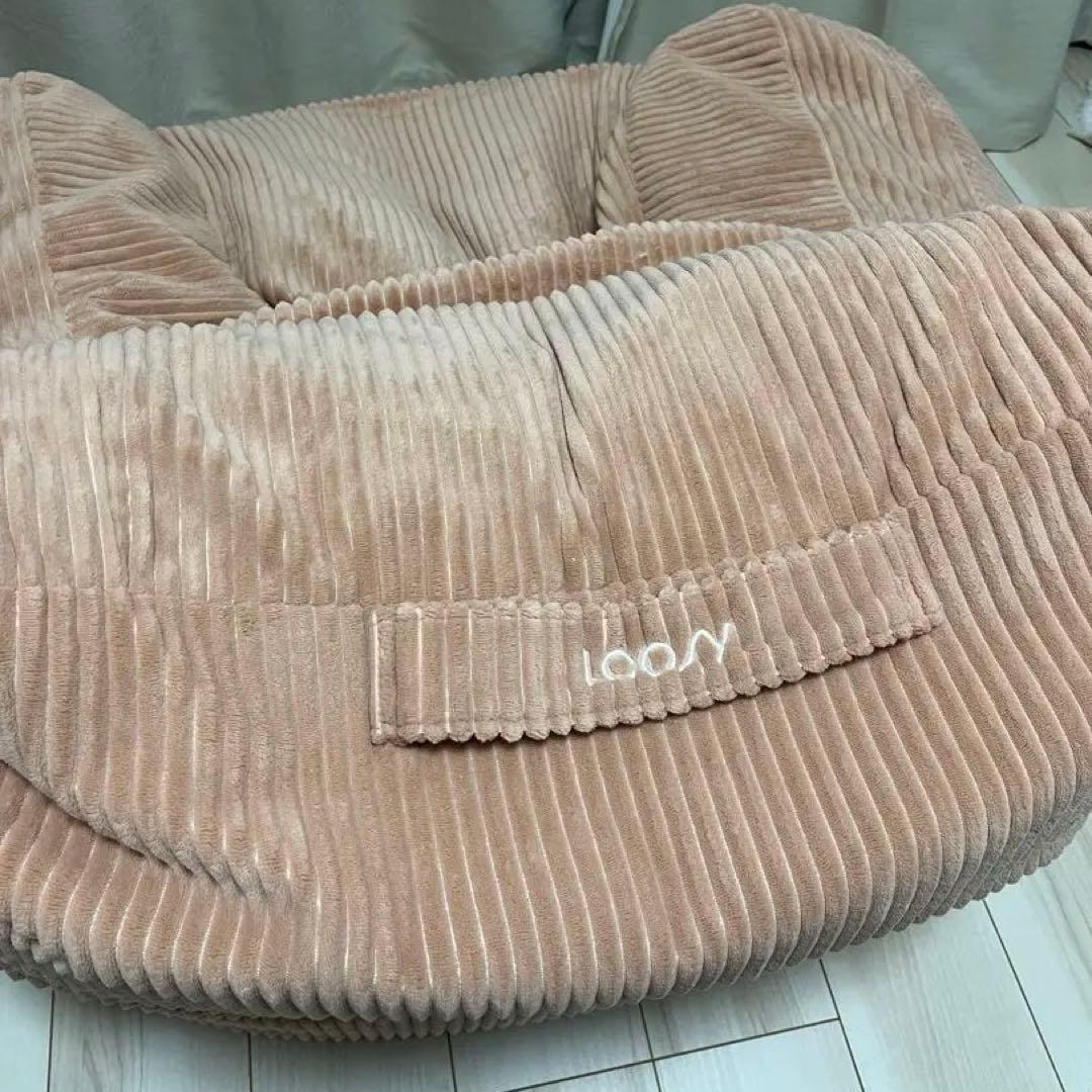 LOOSY HUGME 1人掛けビーズソファ コーラルピンク