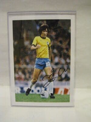 レジェンド　ブラジル代表　ジーコ　証明書付き　直筆サイン入り８Ｘ１０フォト