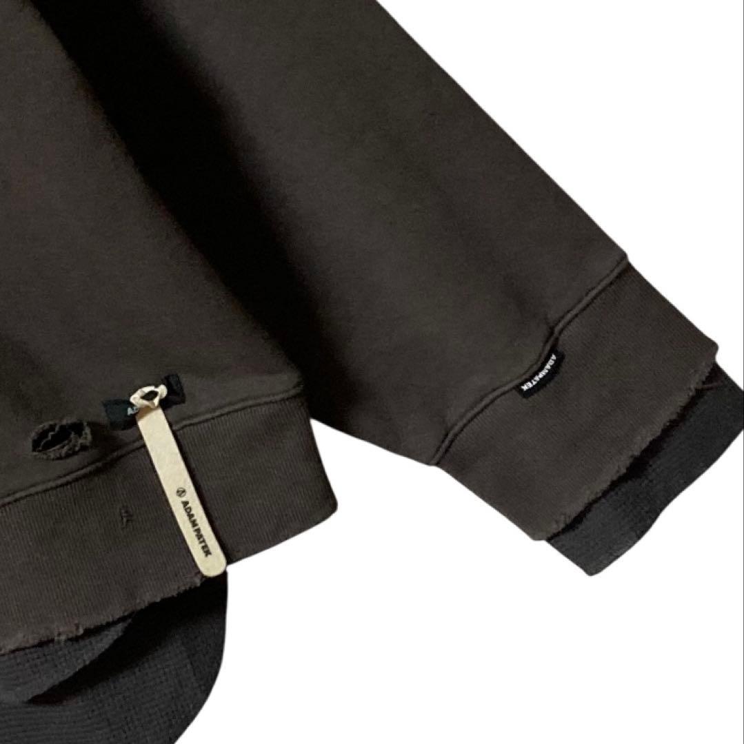 美品‼︎ ADAM PATEK ダメージ加工 スウェット トレーナー ワッフル重着