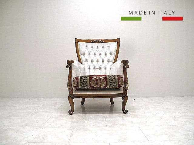 展示品　イタリア製 ロココ様式 1人掛けソファ 　　 パーソナルチェア