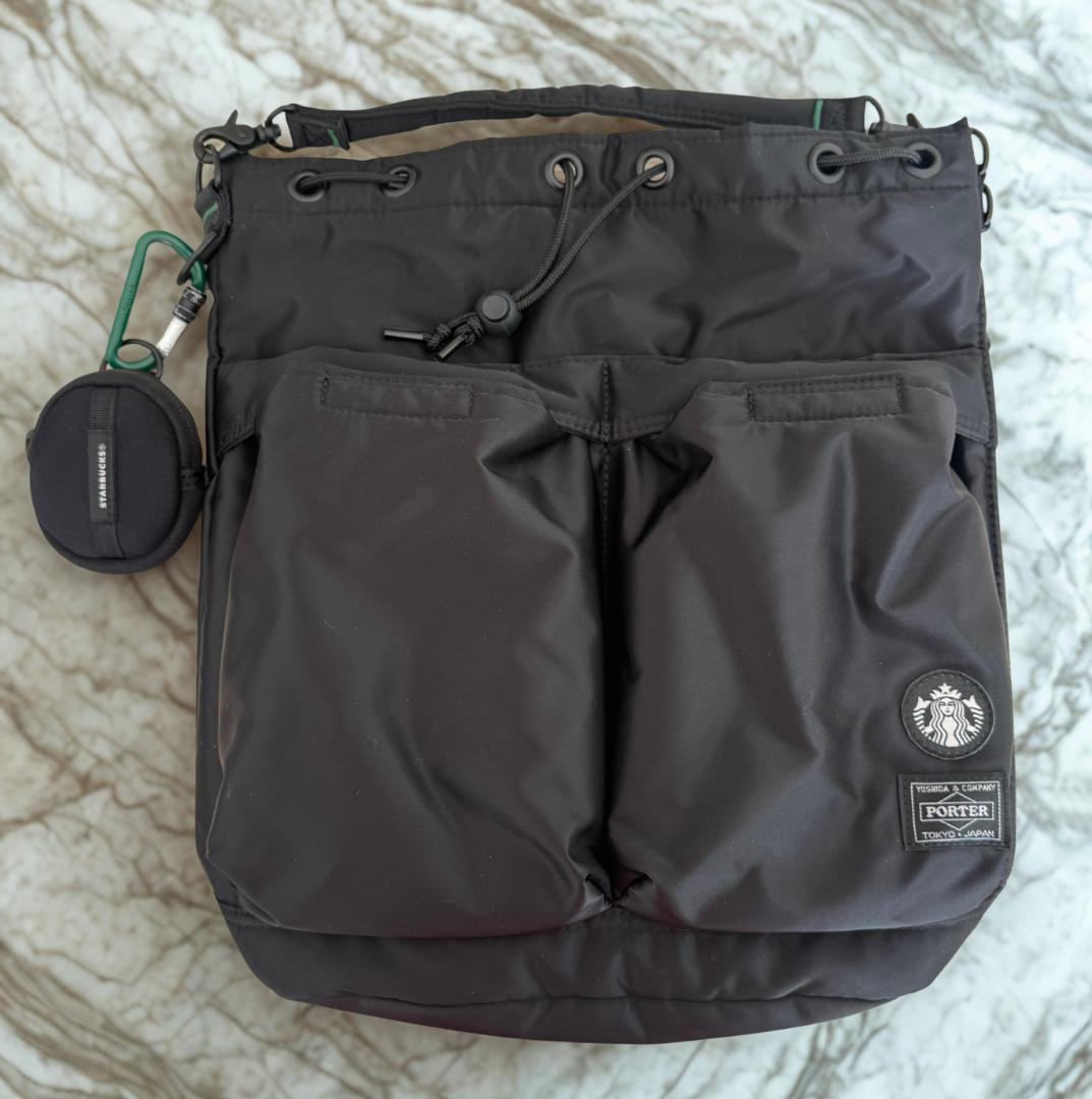 付属品完備 ポーター ×スターバックス 2WAY コーヒービーン バッグ 黒