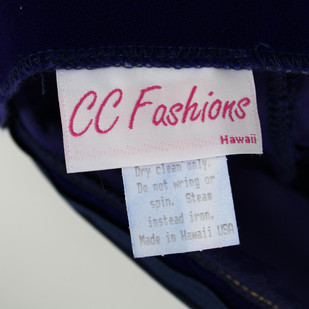 【フラダンス用衣装 ハワイ製 ベロアドレス】CC FASHIONS ブルー