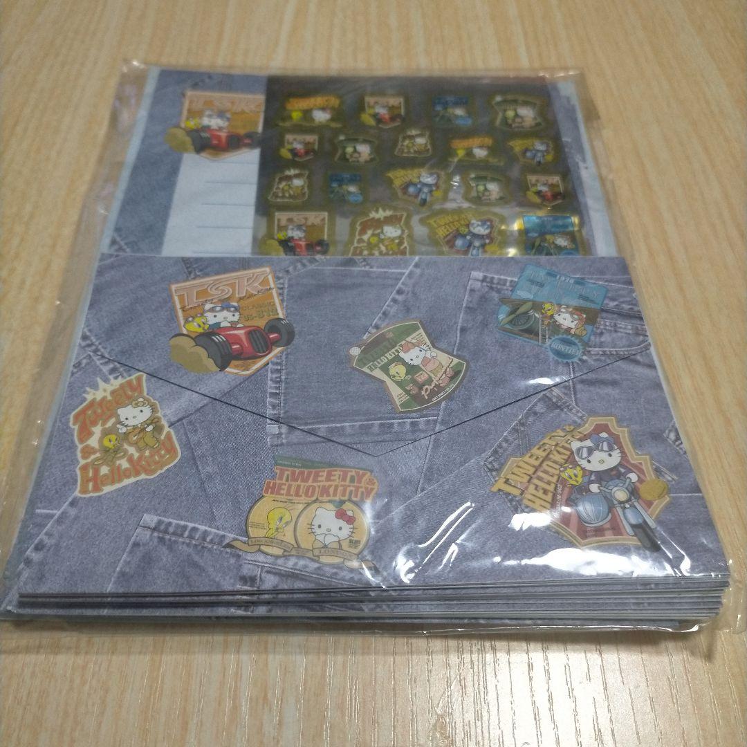 キティ　トゥイーティー　レターセット　ラベル　デニム