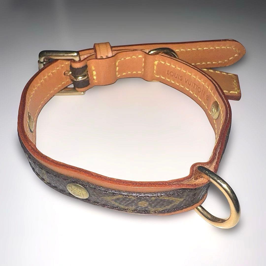 【極美品】LOUIS VUITTON 犬用首輪 モノグラム レザー 小型犬