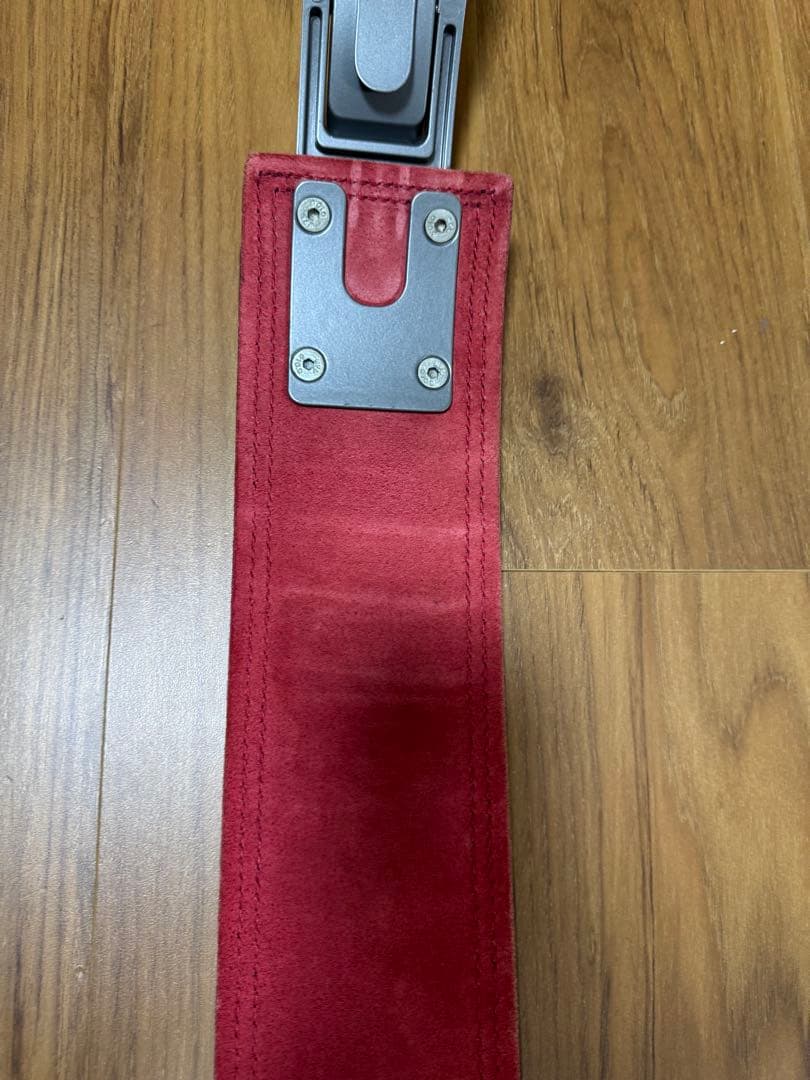 SBD パワーベルト13mm ブラック/レッド　Mサイズ