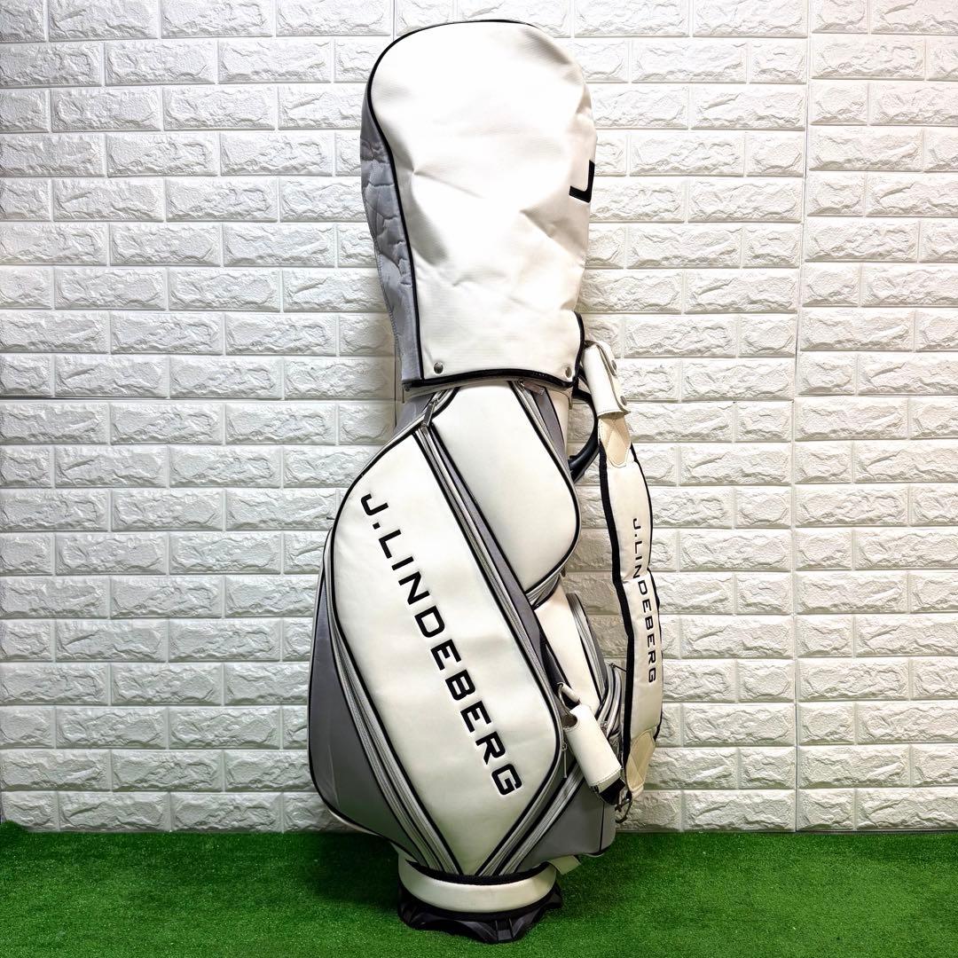 J.LINDEBERG ゴルフ　キャディバッグ ホワイト・グレー 良好　多収納